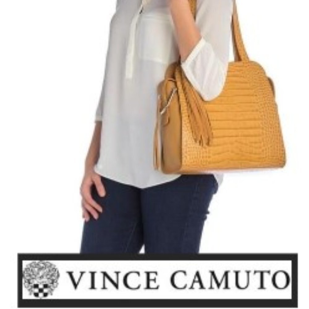 Vince Camuto Leather Tal Croc Embossed Tote Bag